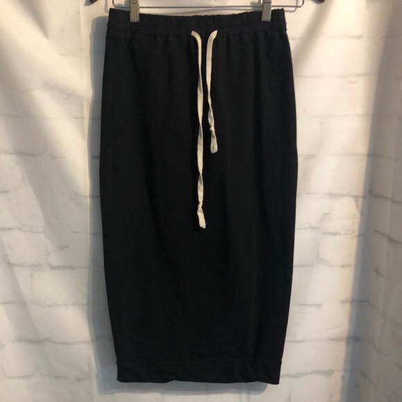 Rick Owens Dresses & Skirts - Rick Owens Drkshdw Black Drawstring Midi Skirt M